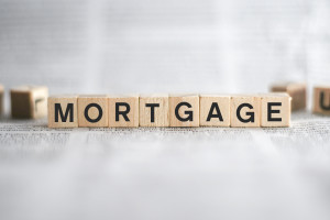Mortgage Word Written In Wooden Cube